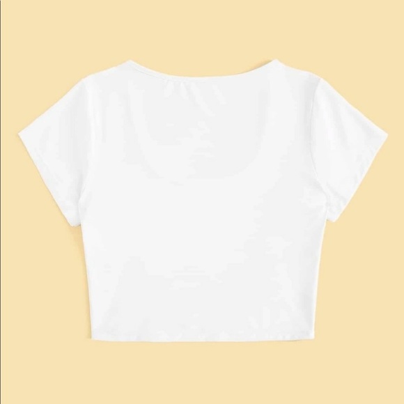 Plain white crop top.🤩 - Picture 4 of 5
